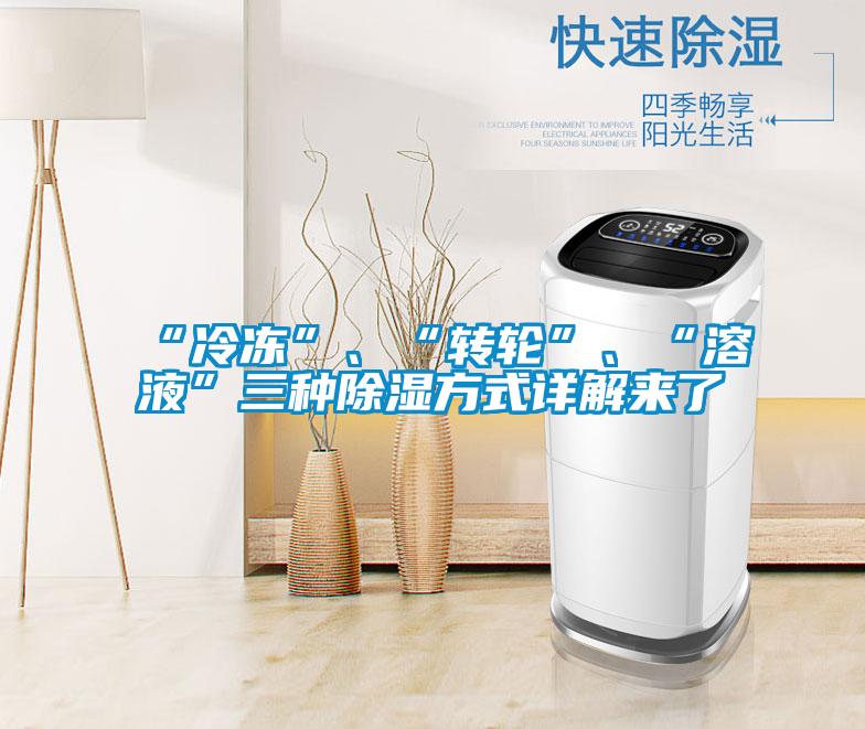 “冷冻”、“转轮”、“溶液”三种除湿方式详解来了