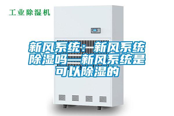 新风系统：新风系统除湿吗—新风系统是可以除湿的