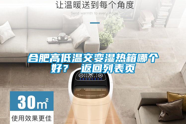 合肥高低温交变湿热箱哪个好？ 返回列表页