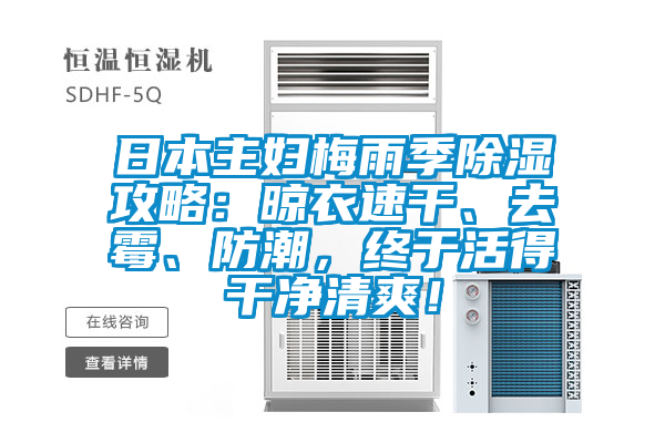 日本主妇梅雨季除湿攻略：晾衣速干、去霉、防潮，终于活得干净清爽！