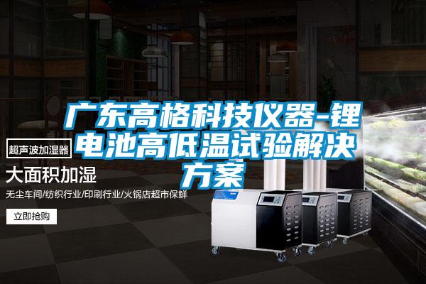 广东高格科技仪器-锂电池高低温试验水蜜桃入口网页污